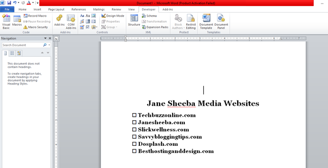 Creating a printable checklist in Word-print Creating a printable checklist in Word-print
