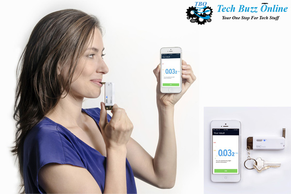 BACtrack Vio keychain breathalyzer on iOS and Android shows level of intoxication