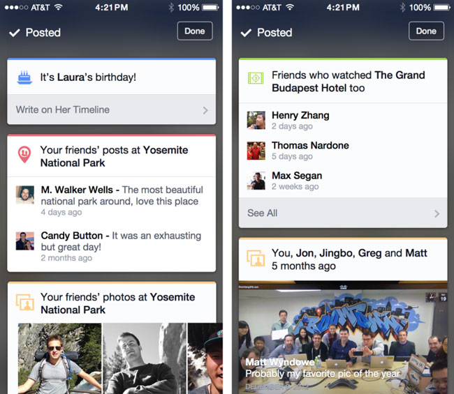 Facebook Is Testing Contextual Google Now-Like Cards on iOS app