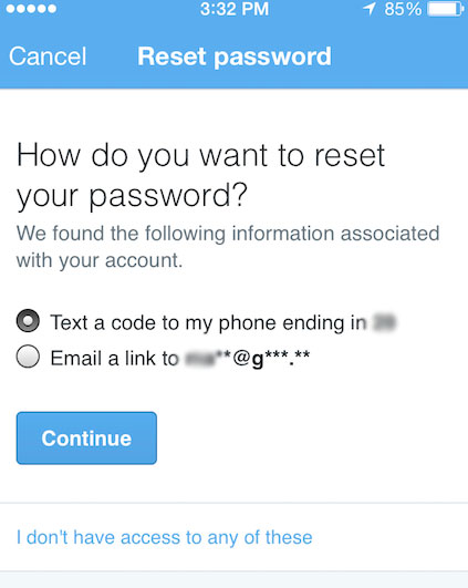 Twitter adds password reset via text message and suspicious login notification 