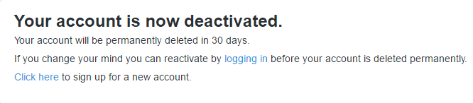 your twitter is now deactivated