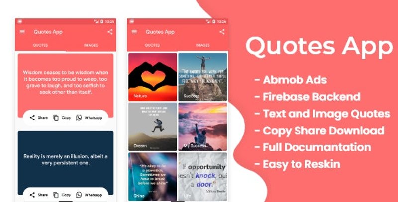 5 Quotes app with firebase