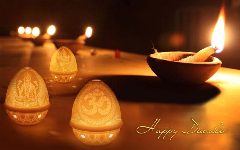 Happy Diwali Diya Lakshmi Ganesh