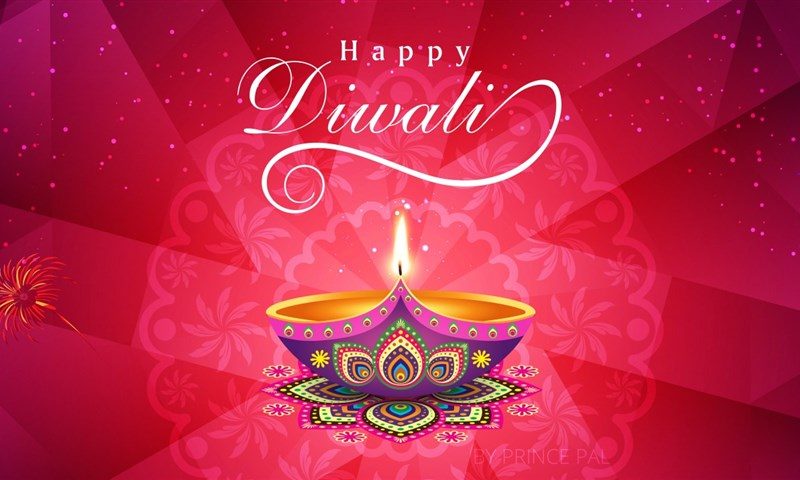 Diwali 4K Wallpaper with Printed Diya