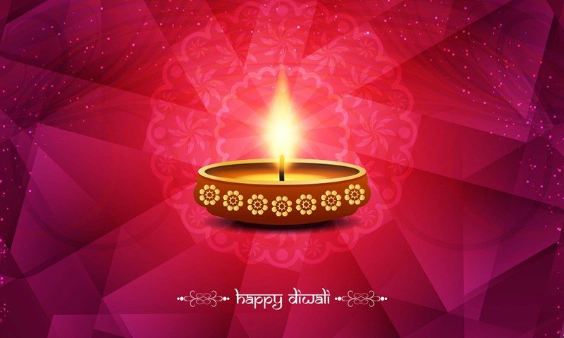 Beautiful Diwali Background with Earthen Lamp