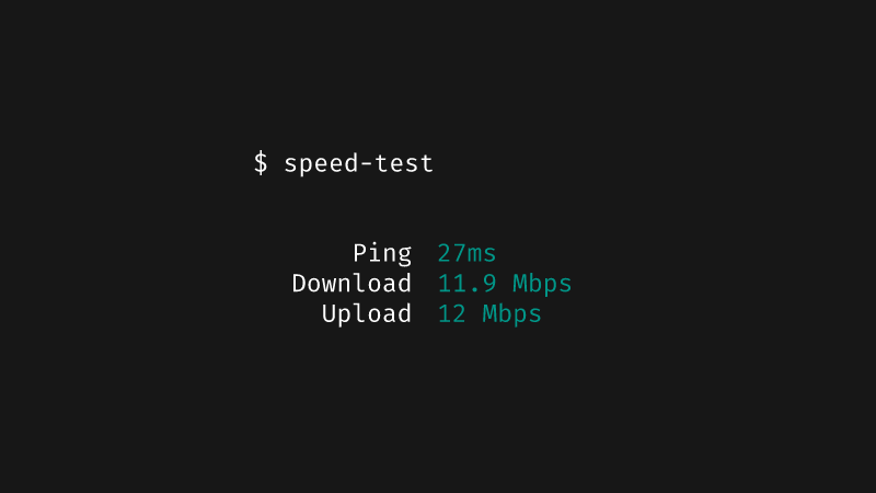 speed test from command line