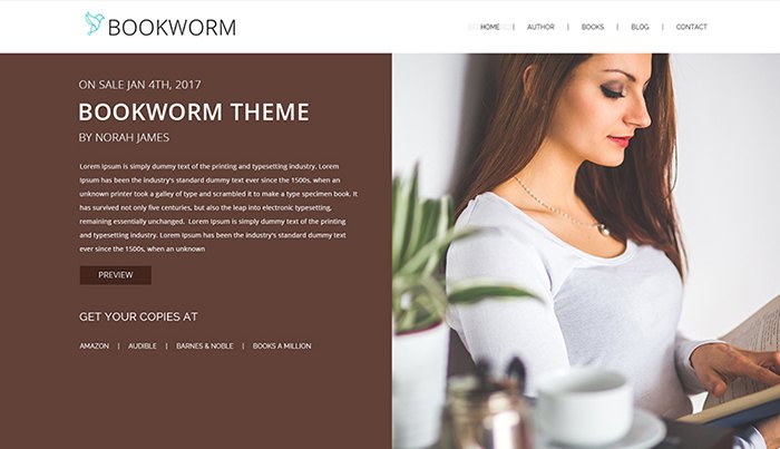 NF Book Worm - FullScreen Book Authors WordPress Theme