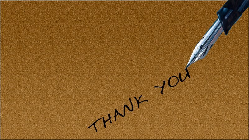 15 thank you with pen and old paper