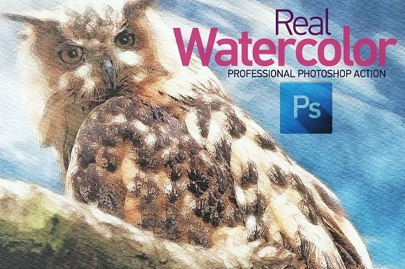 real water color action for photoshop