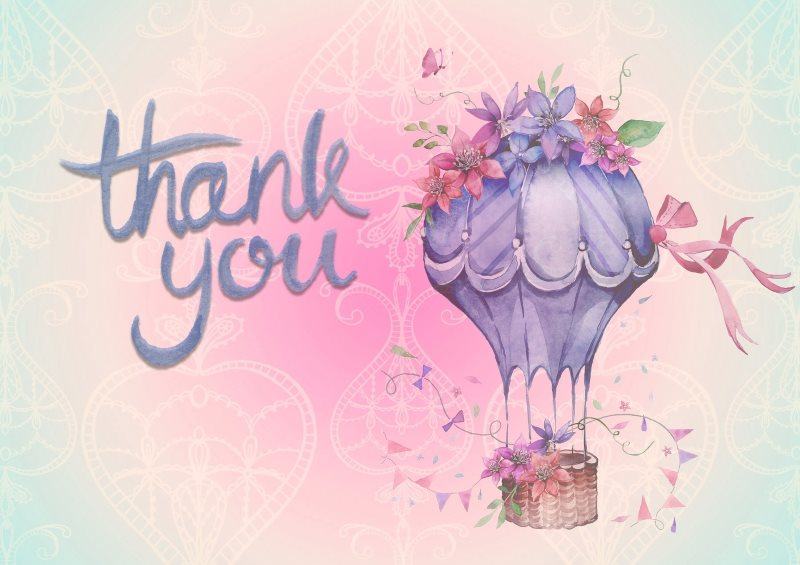 17 thank you background with air balloon