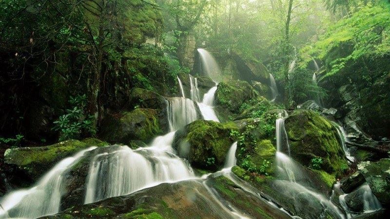 Nature Mountain Waterfall Wallpaper