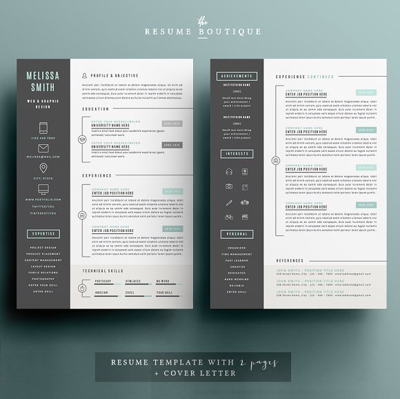 29 iconic resume template 4 pages pack