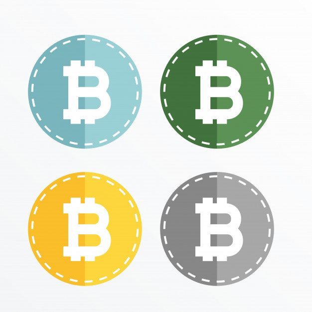 3 bitcoin symbol icons vector design