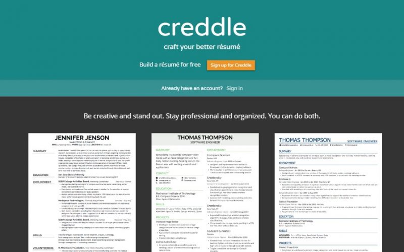 3 creddle resume builder