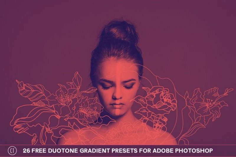 6 duotone gradient presets for adobe photoshop