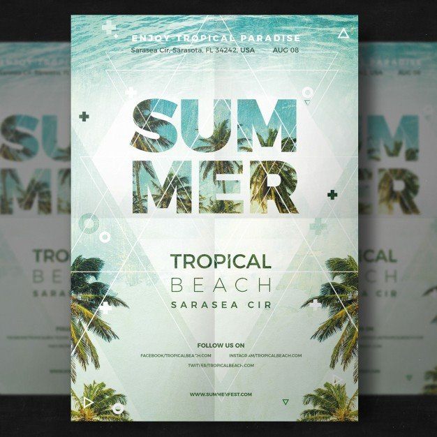 Summer Party Flyer Free Psd