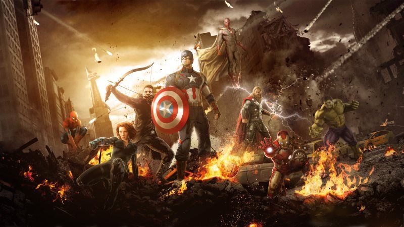 Avengers Fighting HD Wallpaper