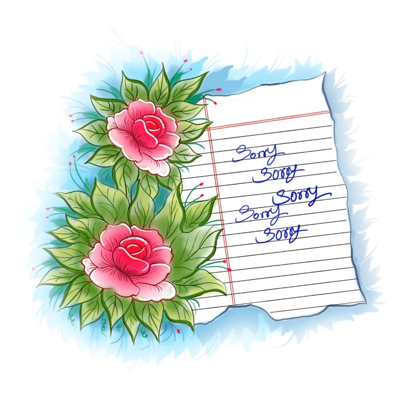 Flower Design Sorry Greeting Card