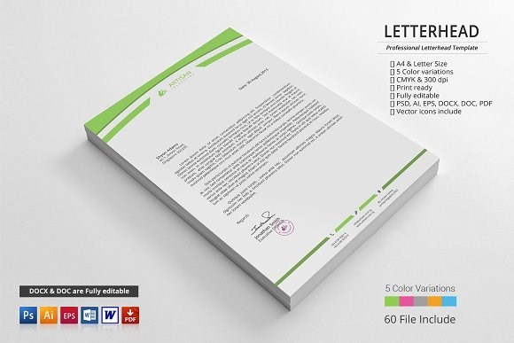 Business and Personal Use Letterhead Template