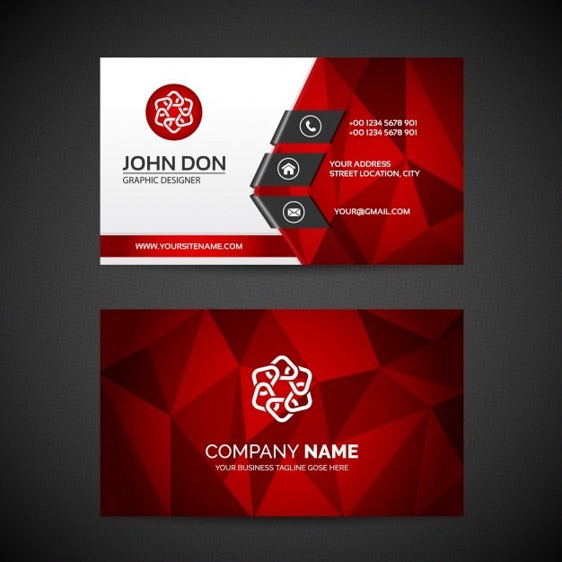 Business Card Polygonal Design Template