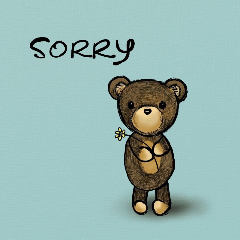 Sorry Teddy Bear Greeting Card