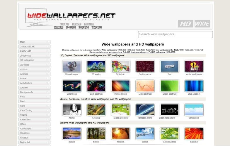 Top 25 site-uri pentru Wallpapere Wide-wallpapers