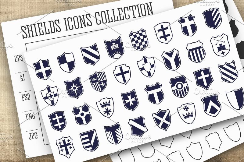 Shields Icons Vector Set