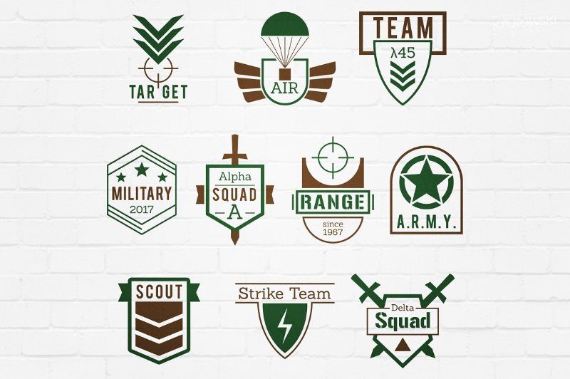 Military Army Style Badges Logos