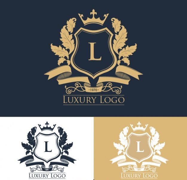 Pack of Stylish Shield Logos with Crests