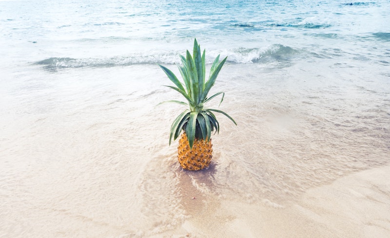 pineapple on beach