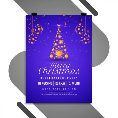 abstract merry christmas party flyer vector template