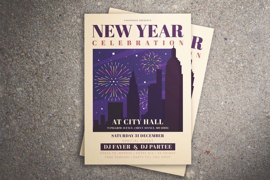 new year celebration flyer template
