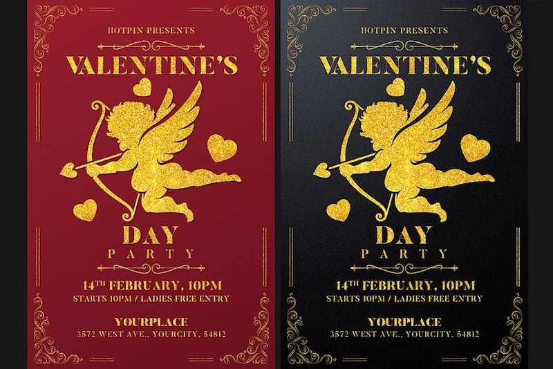 valentines day flyer invitation template